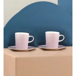 monno Lilac 150ml White Bone China (Set of 4) Tea Cup & Saucer Set-picture-21