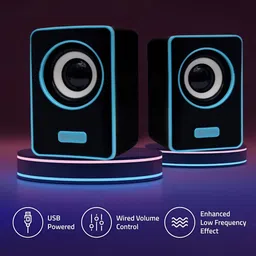 Monrix 6W PC Speaker with Powerful Bass | USB Powered Stereo Sound |Mobile & Desktop 6 W Laptop/Desktop Speaker image 4