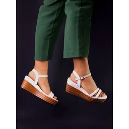 Monrow Open Toe Backstrap Wedges-picture-17