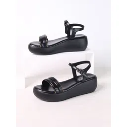 Monrow Women PU Open Toe Wedge Heel Sandals-picture-29