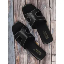 Monrow Women's Black Casual Sandals-picture-29