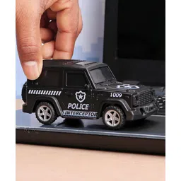 Monsto Wheels Pull Back Police Toy Car - Black image 3