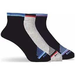 montac Comfortable Non Terry Low Ankle Socks for Men and Women | Breathable and Lightweight Ankle-Length Socks | Ideal for Sports | Casual Wear BLACK/GREY/BLUE Pack of 3-picture-27