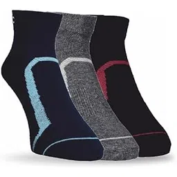 montac Comfortable Non Terry Low Ankle Socks for Men and Women | Breathable and Lightweight Ankle-Length Socks | Ideal for Sports | Casual Wear NAVY/ANTHRA/BLACK Pack of 3-picture-31