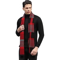 Mens Self Design Maroon & Black Muffler (224MUF7951-0-13)-image-46