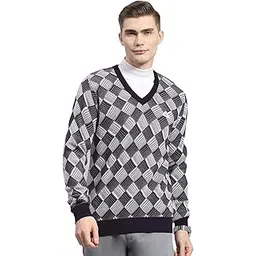 Mens Self Design V Neck Full Sleeve Wool Blend Casual Sweater (1239203VN)-image-28