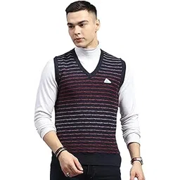 Mens Self Design V Neck Sleeveless Sweater (1239286SL)-image-41