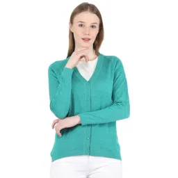 Monte Carlo Aqua Green V Neck Cardigan-picture-40
