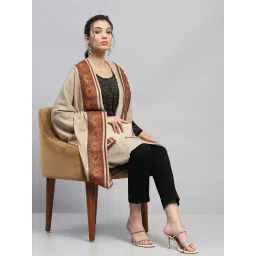 Monte Carlo Beige & Brown Printed Reversible Shawl-picture-45