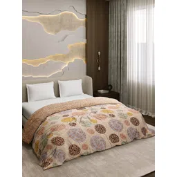 Monte Carlo Beige & Pink Ethnic Motifs AC Room 150 GSM Double Bed Comforter-picture-20