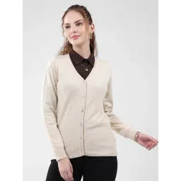Monte Carlo Beige Blend Wool Solid Cardigan-picture-18