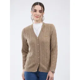 Monte Carlo Beige Pure Wool Woven Design Cardigan-picture-45