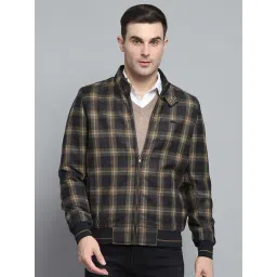 Monte Carlo Beige Regular Fit Checks Jacket-picture-35