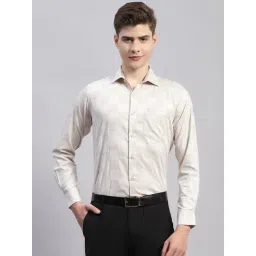 Monte Carlo Beige Regular Fit Checks Shirt-picture-36