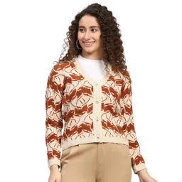 Monte Carlo Beige Regular Fit Jacquard Cardigan-picture-12