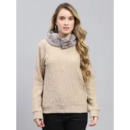 Monte Carlo Beige Regular fit Self Design Pullover-picture-27