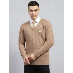 Monte Carlo Beige Regular Fit Self Pattern Pullover-picture-45