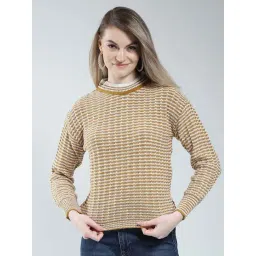 Monte Carlo Beige Regular Fit Self Pattern Sweater-picture-39