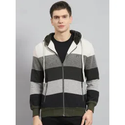 Monte Carlo Beige Regular Fit Striped Hooded Sweatshirt-picture-44
