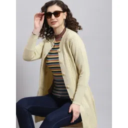 Monte Carlo Beige Self Design Coat-picture-23