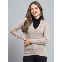 Monte Carlo Beige Self Regular Fit Cardigan-picture-25