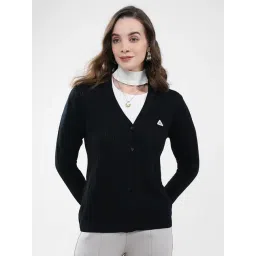 Monte Carlo Black Acrylic Nylon Woven Design Cardigan-picture-38