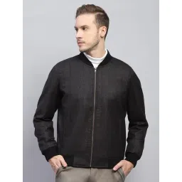 Monte Carlo Black & Brown Regular Fit Checks Bomber Jacket-picture-29