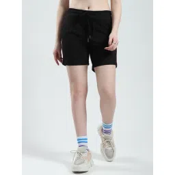 Monte Carlo Black Cotton Blend Solid Shorts-image-16