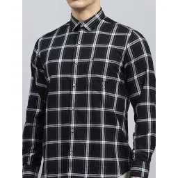 Monte Carlo Black Cotton Regular Fit Checks Shirt image 5