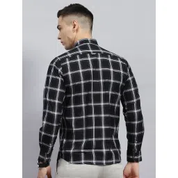 Monte Carlo Black Cotton Regular Fit Checks Shirt image 2