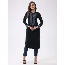 Monte Carlo Black Embroidered Kurti-image-4