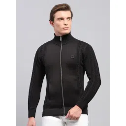Monte Carlo Black Regular Fit Self Pattern Pullover-picture-27