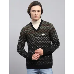 Monte Carlo Black Regular Fit Self Pattern Pullover-picture-26