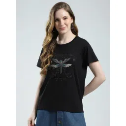 Monte Carlo Black Tencil Lycra Printed Top-picture-21