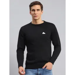 Monte Carlo Black Wool Blend Regular Fit Solid Pullover-picture-32