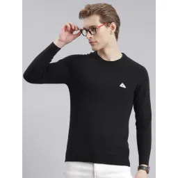 Monte Carlo Black Wool Blend Regular Fit Solid Pullover-picture-15