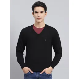 Monte Carlo Black Wool Blend Regular Fit Solid Pullover-picture-25