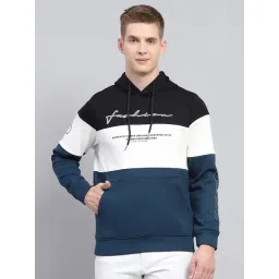 Monte Carlo Blue & Black Regular Fit Printed Hooded Sweatshirt-picture-24