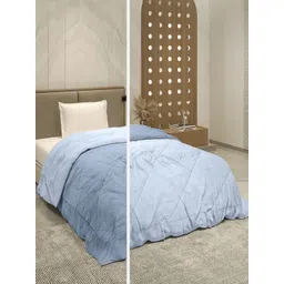 Monte Carlo Blue & Grey Reversible AC Room 90 GSM Single Bed Comforter-picture-20