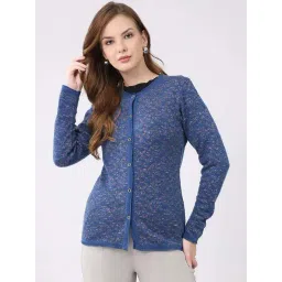 Monte Carlo Blue Regular Fit Printed Cardigan-picture-35