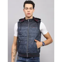 Monte Carlo Blue Regular Fit Printed Hooded Jacket-picture-40