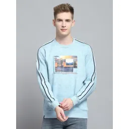 Monte Carlo Blue Regular Fit Printed Sweatshirt-picture-42