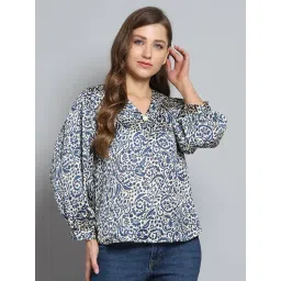 Monte Carlo Blue Regular Fit Printed Top-picture-14