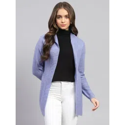 Monte Carlo Blue Regular Fit Self Pattern Shrug-picture-44