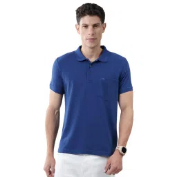 Monte Carlo Blue Solid Regular Fit T-Shirt image 1