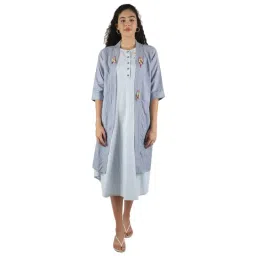 Monte Carlo Blue Striped Dress With Shrug-picture-13