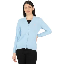 Monte Carlo Blue Wool Open Front Cardigan-picture-29