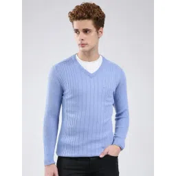 Monte Carlo Blue Wool Solid Regular Fit Pullover-picture-39