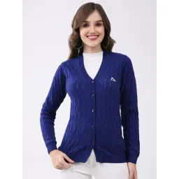 Monte Carlo Blue Woven Design Cardigan-picture-31