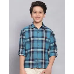 Monte Carlo Boys Classic Slim Fit Tartan Checked Casual Pure Cotton Shirt-picture-42